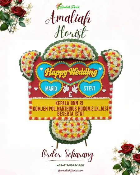 Papan Bunga Pernikahan Kelawi
